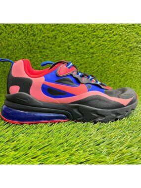 Nike Air Max 270 React Girls Size 6.5Y Black Pink Running Walking Shoes Sneakers